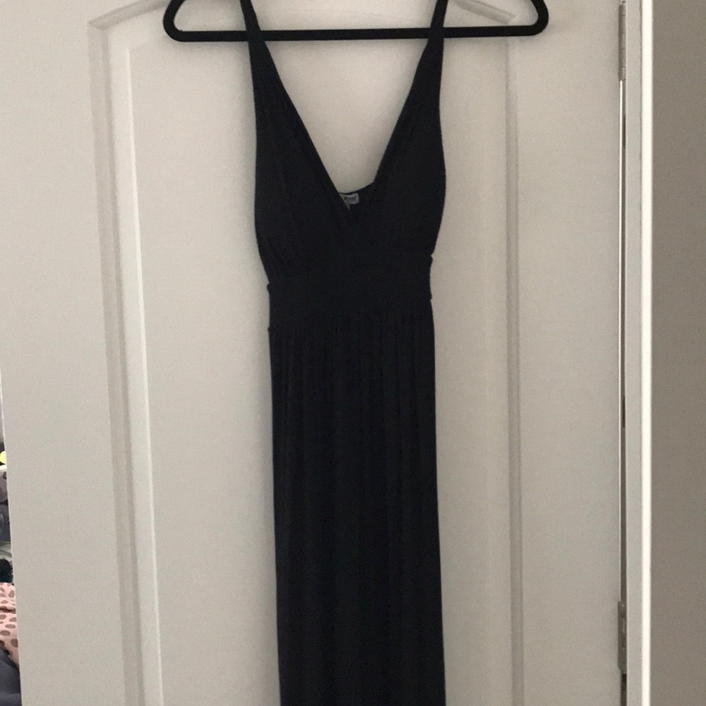 Long, low neck maxi dress